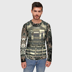 Лонгслив мужской Бронежилет армейский - камуфляж, цвет: 3D-принт — фото 2
