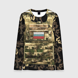 Лонгслив мужской Бронежилет армейский - камуфляж, цвет: 3D-принт