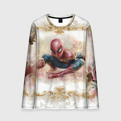 Лонгслив мужской Человек - паук розы и узоры, цвет: 3D-принт