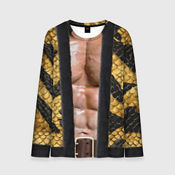 Лонгслив мужской Накаченное мужское тело в змеином наряде, цвет: 3D-принт