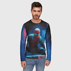 Лонгслив мужской Человек паук сидя, цвет: 3D-принт — фото 2