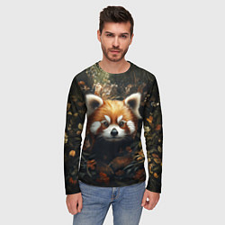 Лонгслив мужской Красная панда в лесной чаще, цвет: 3D-принт — фото 2