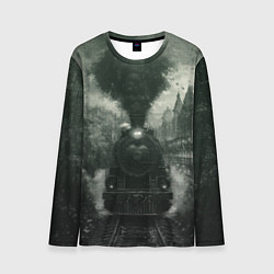 Лонгслив мужской Ретро иллюстрация паровоза, цвет: 3D-принт