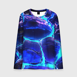 Лонгслив мужской Объемные плиты в неоновом свечение, цвет: 3D-принт