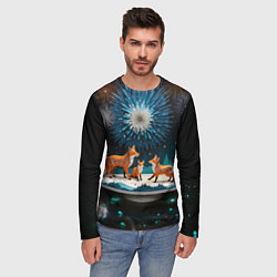 Лонгслив мужской Семья из трех лисиц, цвет: 3D-принт — фото 2