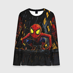 Лонгслив мужской Маленький человек-паук с желтыми глазами, цвет: 3D-принт