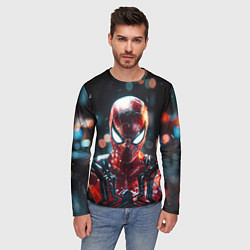 Лонгслив мужской Человек-паук и вспышки света, цвет: 3D-принт — фото 2