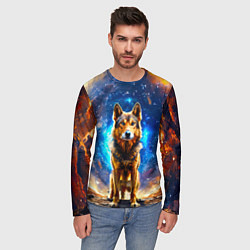 Лонгслив мужской Волкодав в космосе, цвет: 3D-принт — фото 2