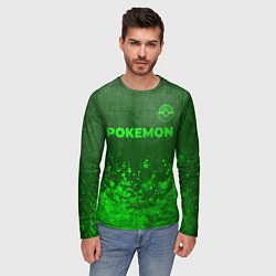 Лонгслив мужской Pokemon - green gradient посередине, цвет: 3D-принт — фото 2