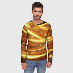 Лонгслив мужской Золотая ткань с блестками, цвет: 3D-принт — фото 2