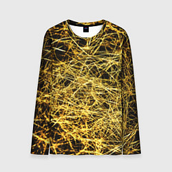 Лонгслив мужской Золотое плетение на черном, цвет: 3D-принт
