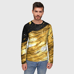 Лонгслив мужской Золотой текстурный фон, цвет: 3D-принт — фото 2