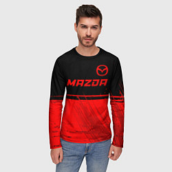 Лонгслив мужской Mazda - red gradient посередине, цвет: 3D-принт — фото 2
