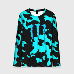 Лонгслив мужской Monster energy камуфляж голубой, цвет: 3D-принт