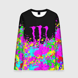 Лонгслив мужской Monster energy краски неоновые, цвет: 3D-принт