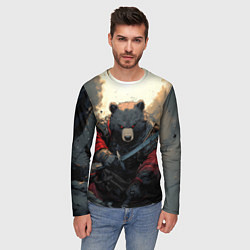 Лонгслив мужской Медведь самурай, цвет: 3D-принт — фото 2