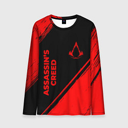 Мужской лонгслив Assassins Creed - red gradient вертикально