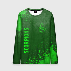 Мужской лонгслив Scorpions - green gradient вертикально