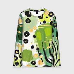 Мужской лонгслив Зеленый анималистичный паттерн