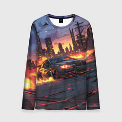 Лонгслив мужской BMW огненная дорога, цвет: 3D-принт