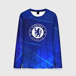 Лонгслив мужской Chelsea blue poly, цвет: 3D-принт