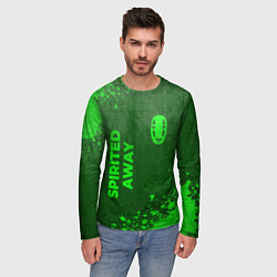 Лонгслив мужской Spirited Away - green gradient вертикально, цвет: 3D-принт — фото 2