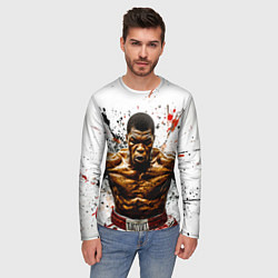 Лонгслив мужской Мухаммед Али на белом, цвет: 3D-принт — фото 2