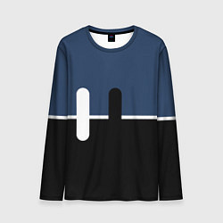 Лонгслив мужской Простая абстракция сине-чёрный с белым, цвет: 3D-принт