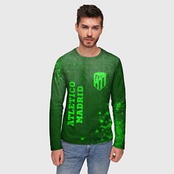 Лонгслив мужской Atletico Madrid - green gradient вертикально, цвет: 3D-принт — фото 2