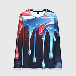 Лонгслив мужской Синие и красные слизи текстура, цвет: 3D-принт