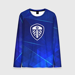 Лонгслив мужской Leeds United blue poly, цвет: 3D-принт