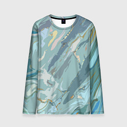 Лонгслив мужской Холодный голубой абстракция, цвет: 3D-принт