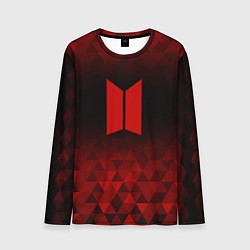 Лонгслив мужской BTS red poly, цвет: 3D-принт