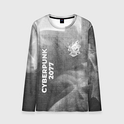 Мужской лонгслив Cyberpunk 2077 - grey gradient вертикально