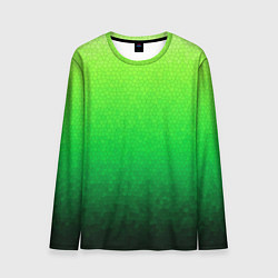 Мужской лонгслив Градиент мозаика зелёный в тёмный