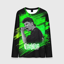 Мужской лонгслив Юрий Хой с микрофоном