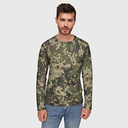 Лонгслив мужской Камуфляж защитный пиксельный, цвет: 3D-принт — фото 2