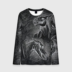 Лонгслив мужской Черепа лошадей - эскиз, цвет: 3D-принт