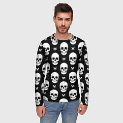 Лонгслив мужской Черепной фон, цвет: 3D-принт — фото 2