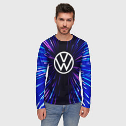 Лонгслив мужской Volkswagen neon energy, цвет: 3D-принт — фото 2