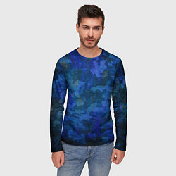 Лонгслив мужской Абстракция - blue uniform camouflage, цвет: 3D-принт — фото 2