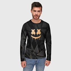 Лонгслив мужской Marshmello golden poly, цвет: 3D-принт — фото 2