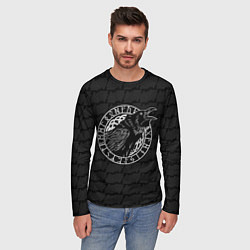 Лонгслив мужской Ворон в круге рун, цвет: 3D-принт — фото 2