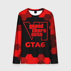 Лонгслив мужской GTA6 - red gradient, цвет: 3D-принт