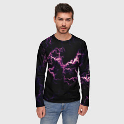 Лонгслив мужской Lightning pink glow, цвет: 3D-принт — фото 2