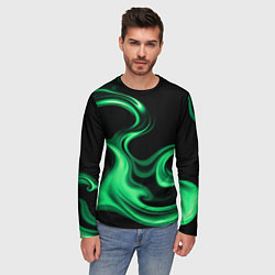 Лонгслив мужской Color green smoke, цвет: 3D-принт — фото 2