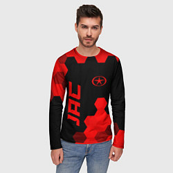 Лонгслив мужской JAC - red gradient вертикально, цвет: 3D-принт — фото 2