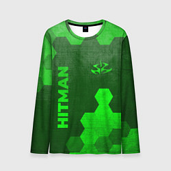 Мужской лонгслив Hitman - green gradient вертикально