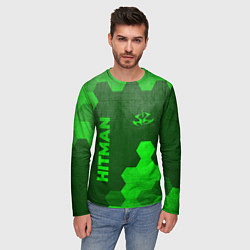 Лонгслив мужской Hitman - green gradient вертикально, цвет: 3D-принт — фото 2