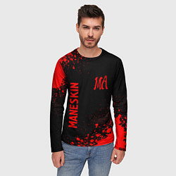 Лонгслив мужской Maneskin - red gradient вертикально, цвет: 3D-принт — фото 2